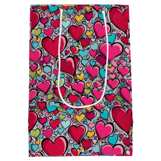 Valentijns's Hearts geschenktas Medium Cadeauzakje (Achterkant)