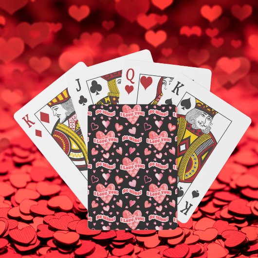 Valentijns's Hearts I Love You Be Mine Pattern Pokerkaarten