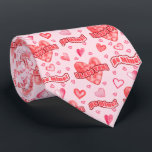 Valentijns's Hearts I Love You Be Mine Pattern Stropdas<br><div class="desc">"I Love You!" en "Be Mine" retro jaren zeventig stijl typografie en waterverf harten patroon. Geweldig voor het geven aan degene van wie je houdt op de Valentijnsdag en elke dag.</div>