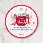 Valentijns's Hot Chocolate Bomb Jij bent de Bom Bedankjes Labels (Voorkant)