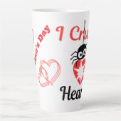 Valentijns's I Crush Hearts schattige spin | Latte Mok (Voorkant)