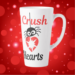 Valentijns's I Crush Hearts schattige spin   Latte Mok