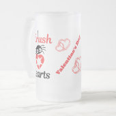 Valentijns's I Crush Hearts schattige spin | Matglas Bierpul (Voorkant links)