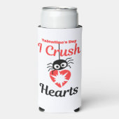 Valentijns's I Crush Hearts schattige spin | Seltzer Blikjeskoeler (Seltzer Voorkant)