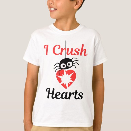Valentijns's I Crush Hearts schattige spin | T-shirt (Voorkant)