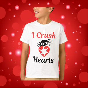 Valentijns's I Crush Hearts schattige spin T-shirt
