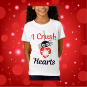 Valentijns's I Crush Hearts schattige spin | T-shirt