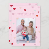 Valentijns's Kleine harten zweven Feestdagenkaart (Voorkant / Achterkant)