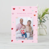 Valentijns's Kleine harten zweven Feestdagenkaart (Staand voorkant)