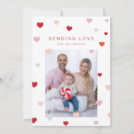 Valentijns's Kleine harten zweven Feestdagenkaart