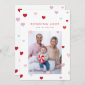 Valentijns's Kleine harten zweven Feestdagenkaart (Voorkant / Achterkant)