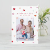 Valentijns's Kleine harten zweven Feestdagenkaart (Staand voorkant)