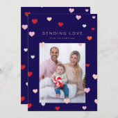 Valentijns's Kleine harten zweven Feestdagenkaart (Voorkant / Achterkant)