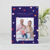 Valentijns's Kleine harten zweven Feestdagenkaart (Staand voorkant)