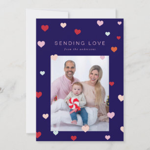 Valentijns's Kleine harten zweven Feestdagenkaart