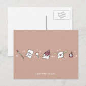 Valentijns's liefdesbrief, beige minimalistische r feestdagenkaart (Voorkant / Achterkant)