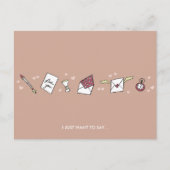 Valentijns's liefdesbrief, beige minimalistische r feestdagenkaart (Voorkant)