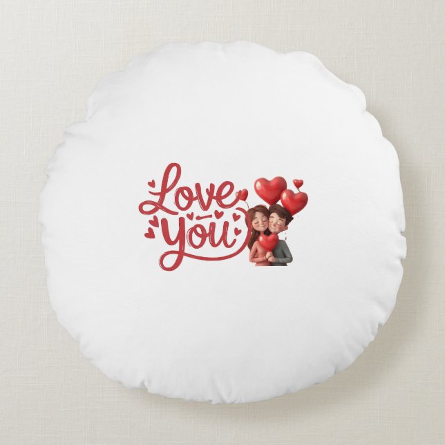 Valentijns's liefdeskussen rond kussen (Voorkant)