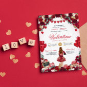 Valentijns's lieve zestien 16e verjaardagsfeestje kaart