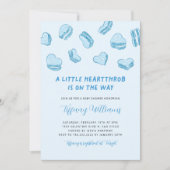 Valentijns's Little Heartthrob Blue Baby shower Kaart (Voorkant)