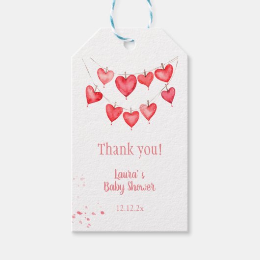 Valentijns's Little Sweetheart Pink Baby Cadeaulabel (Voorkant)
