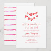 Valentijns's Little Sweetheart Pink Baby Kaart (Voorkant / Achterkant)