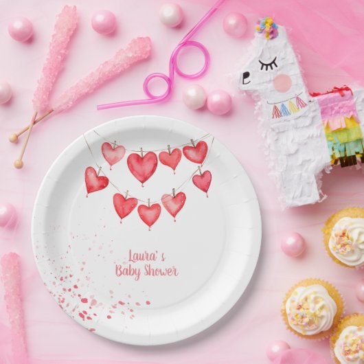 Valentijns's Little Sweetheart Pink Baby Papieren Bordje (Feest)