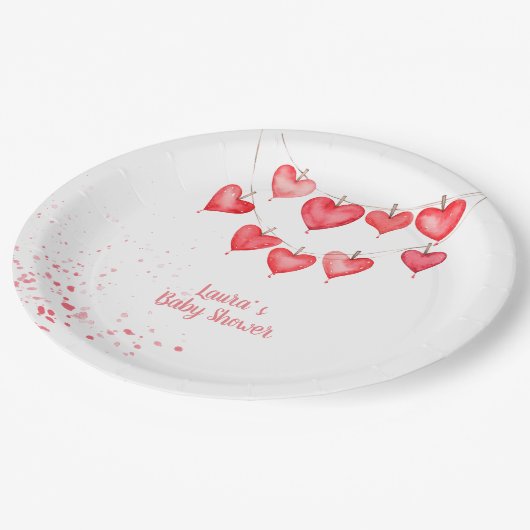 Valentijns's Little Sweetheart Pink Baby Papieren Bordje (Gekanteld)
