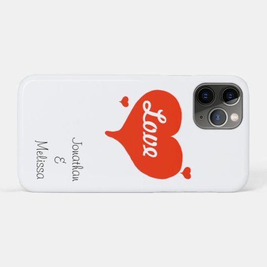 Valentijns's Love Hearts PERSONALISEREN namen Case-Mate iPhone Case (Achterkant (horizontaal))