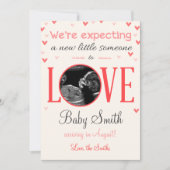 Valentijns's Love Zwangerschap Ultrasound Aankondi Aankondiging (Voorkant)