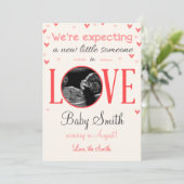 Valentijns's Love Zwangerschap Ultrasound Aankondi Aankondiging (Staand voorkant)