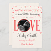 Valentijns's Love Zwangerschap Ultrasound Aankondi Aankondiging (Voorkant / Achterkant)