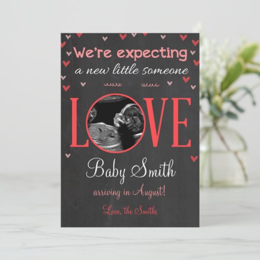 Valentijns's Love Zwangerschap Ultrasound Aankondi Feestdagenkaart