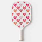 Valentijns's Monogram met harten Roze tonen Pickleball Paddle (Achterkant)