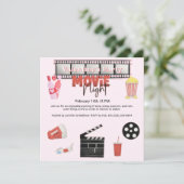 Valentijns's Party Movie Night Square Kaart (Staand voorkant)