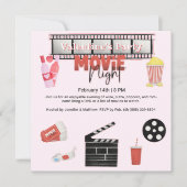 Valentijns's Party Movie Night Square Kaart (Voorkant)