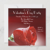 Valentijns's Party Rosebud Invitation Kaart (Voorkant)