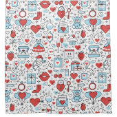 Valentijns's Pattern douchegordijn (Voorkant)