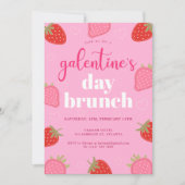 Valentijns's Pink Girly Galentine's Day Brunch Kaart (Voorkant)