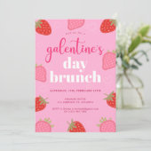 Valentijns's Pink Girly Galentine's Day Brunch Kaart (Staand voorkant)