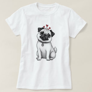 Valentijns's print met pug T-shirt