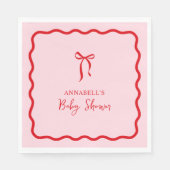 Valentijns's Roze en Rode Boog Baby shower Servet (Voorkant)