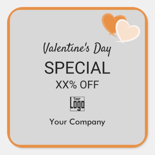 Valentijns's Special on Marketing Collateral Vierkante Sticker (Voorkant)