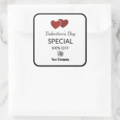 Valentijns's Speciale Marketingitems Zwart Wit Vierkante Sticker (Tas)
