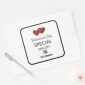 Valentijns's Speciale Marketingitems Zwart Wit Vierkante Sticker (Envelop)