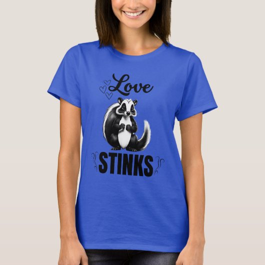 Valentijns's stinkdier liefde stinkt t-shirt (Voorkant)