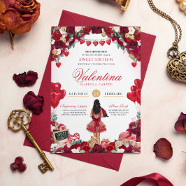 Valentijns's Sweet 16 Verjaardagsfeestje Kaart