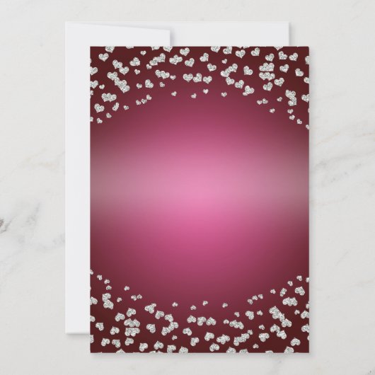 Valentijns's verjaardagsfeest Silver Hearts Kaart (Achterkant)