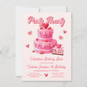 Valentijns's verjaardagsfeestje hartig kaart (Voorkant)