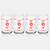 Valentijns's XOXO met Harten in Rood | Blikvorm Glas (Voorkant)